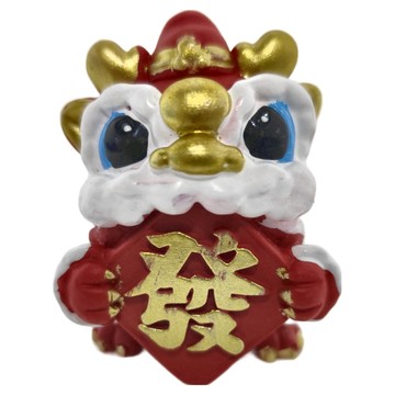 舞龍舞獅小擺件-大家都發財(1組) 樹脂材質  5.5 x 5.5 x 7cm