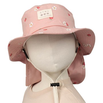 akachan honpo - 漁夫帽-滿版印花吸水速乾-粉紅色
