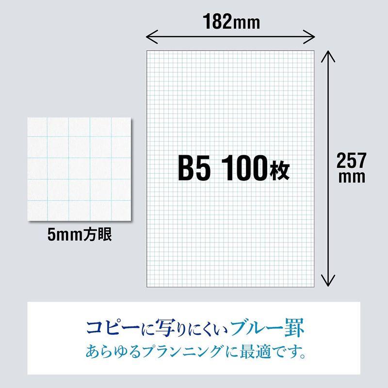 オキナ 方眼紙 プロジェクトペーパー B5 5mm方眼罫 100枚 PPB55S