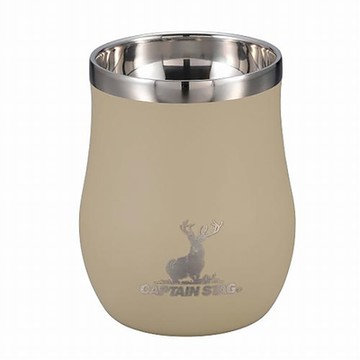 日本【鹿牌CAPTAIN STAG】芬芳曲線真空保溫杯240ml 駝色 超值兩件組