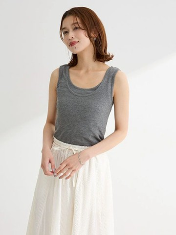 拼接層次羅紋素面背心(06000806500) - Green Parks