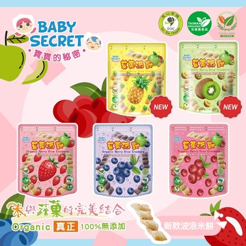 台灣 BABY SECRET 寶寶的秘密 莓菓派對 有機米菓條 寶寶零食 寶寶米餅 副食品