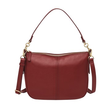 FOSSIL Jolie 真皮新月斜背包-金棕色 ZB7716216