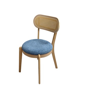 直人木業-UNA日系山毛櫸木仿藤餐椅-藏藍