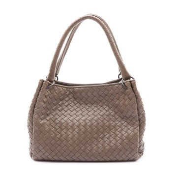 BOTTEGA VENETA BV 寶緹嘉 灰色 羊皮編織 肩背包 【二手名牌BRAND OFF】