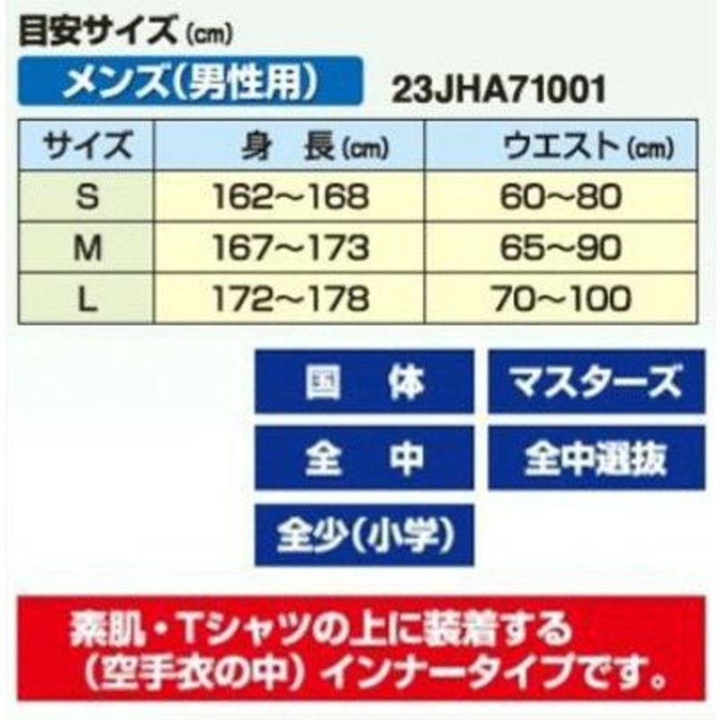 安全具（胴用）インナータイプ メンズ ミズノ 空手ボディプロテクター