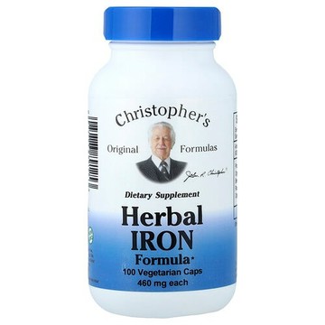 Christopher's Original Formulas, 草本鐵配方，100 粒素食膠囊
