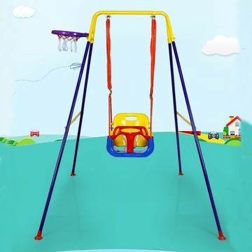 兒童玩具鞦韆兒童秋千室內家用吊椅門框小孩寶戶外蕩秋千支架簡易兒童庭院遷【HZ73793】