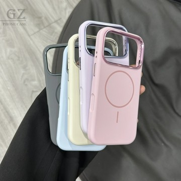 金屬鏡頭框液態矽膠 適用iPhone 17 16 15 14 13 Pro Max i15 i16 17Air 手機殼