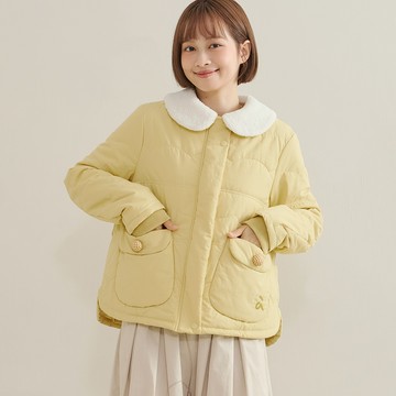 a la sha 毛毛小熊領鋪棉外套