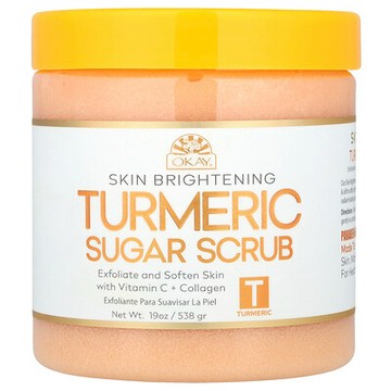 Okay Pure Naturals, 提亮膚色，糖磨砂膏，薑黃，19 盎司（538 克）