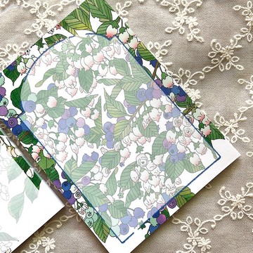 藍莓花設計紙便條紙 (dami) 無黏性