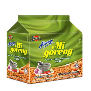 【ALWAYS】香蝦味辣醬乾撈麵80gX5包/袋，5袋優惠組_廠商直送