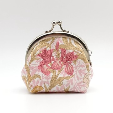 【瑕疵品】William Morris 口金零錢包 迷你小包 7.5cm 口金 鳶尾花 粉色 874