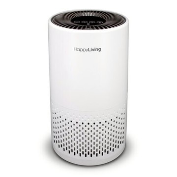 Happy Living True HEPA 360-Degree 4-Stage Filtration Air Purifier - White