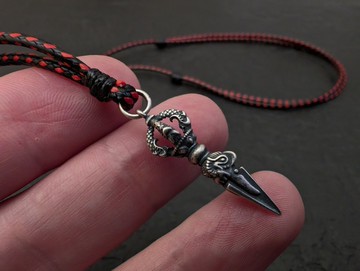 銀質普巴金剛 藏傳佛教儀式 寺廟刀 護身符 吊墜項鍊