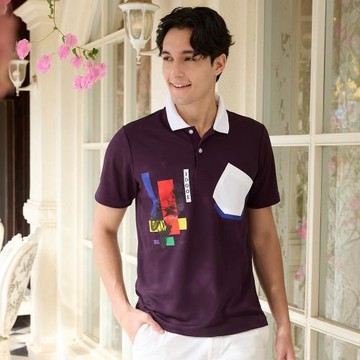 【LEIDOOE】C+T舒適棉感深紫男短POLO衫(96195)