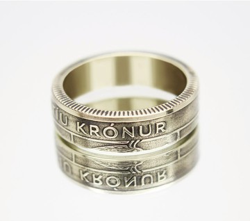 冰島硬幣戒指 50 克朗 1981-2011 冰島硬幣項鍊硬幣戒指女