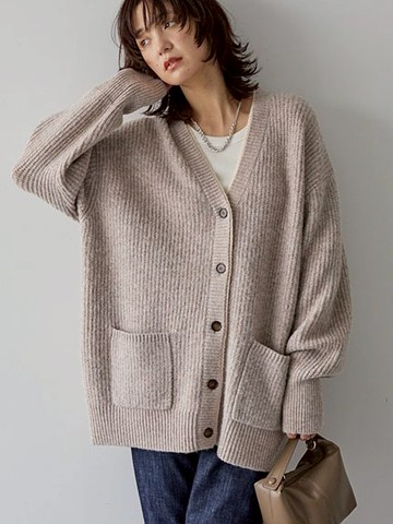 舒適深V領口長版針織開襟衫(0H000672200) - AMERICAN HOLIC