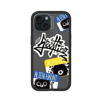 iPhone 15 Mod NX 黑 - Graffiti / 街頭塗鴉 - 外星人出沒