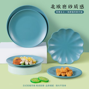 密胺圓形盤子餐廳蓋澆飯飯店自助快餐盤商用仿瓷塑料圓碟創意菜盤