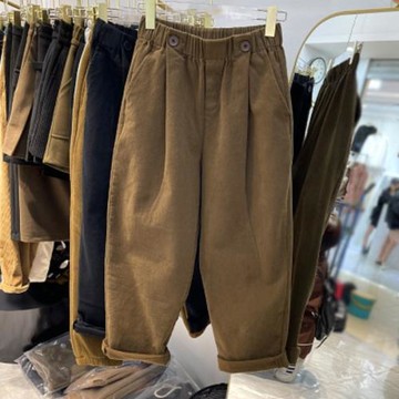 大碼女裝胖mm休閑褲春秋冬季松緊腰九分褲寬松哈倫褲老爹蘿卜褲子