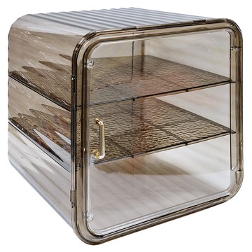 KOLKO 防塵多功能精美收納櫃 A0186-1 兩層款 大號  黑茶棕  1個