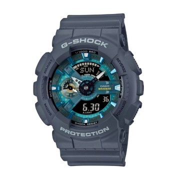 【CASIO 卡西歐】G-SHOCK 熱帶風格 沙丘綠洲 藍綠色 人氣雙顯 GA-110AS-2A_51.2mm