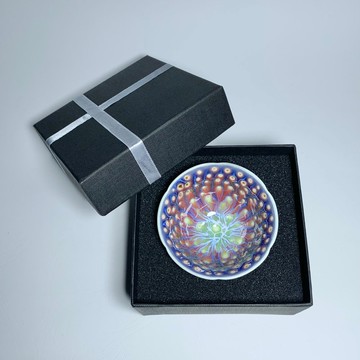 孔雀開屏 葵花杯 80ml 邱毓寧 鶯歌製 A10-42