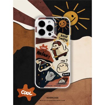 KOERCASE 夏日陽光美式滑板小幽靈日常手機殼涂鴉呆萌 卡通插畫原創意小眾適用蘋果17iPhone15ProMax14Pro16