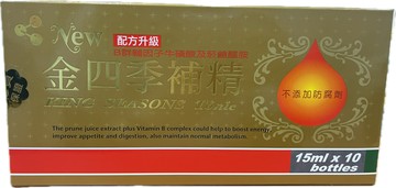 東方生物 金四季補精 配方升級 15ml×10瓶 B群輔因子牛磺酸及菸鹼醯胺 不添加防腐劑