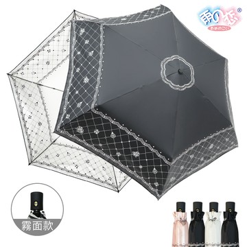 【雨之戀】降溫10℃鈦奈米自動傘山茶花_外黑內白（霧面款）_廠商直送