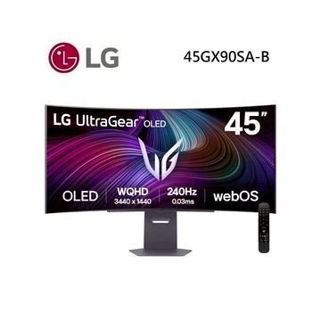 LG 樂金 45GX90SA-B 45吋 UltraGear™ 21:9 WQHD 240Hz OLED曲面智慧電競螢幕