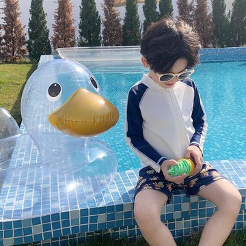 免運【臺灣出貨】男童泳衣 男童分體泳衣中大童長袖寶寶4-6歲游泳褲夏季休閒度假速幹兒童衣服 兒童泳衣 兒童長袖泳衣
