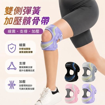 【雙側彈簧】升級加壓髕骨帶 內置矽膠減震護膝帶 運動膝蓋防護帶 跑步籃球髕骨加壓帶 專業防護髕骨帶 膝蓋加壓帶