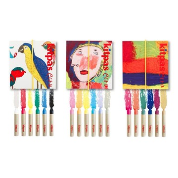 【STU】日本 kitpas 米製水蠟筆 6色 無毒 兒童設計 兒童友善 自由塗鴉 安心 Artist ecru