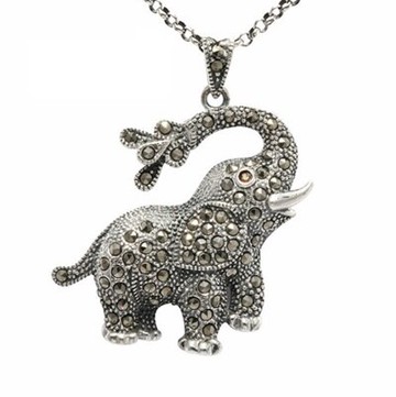 925純銀項鍊 大象泰銀吊墜-精美復古別緻七夕情人節禮物女飾品73dg1【獨家進口】【米蘭精品】