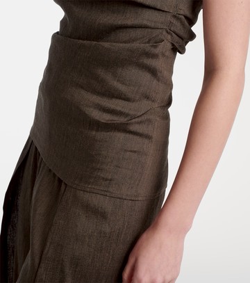 Proenza Schouler Anoushka draped linen-blend slub top