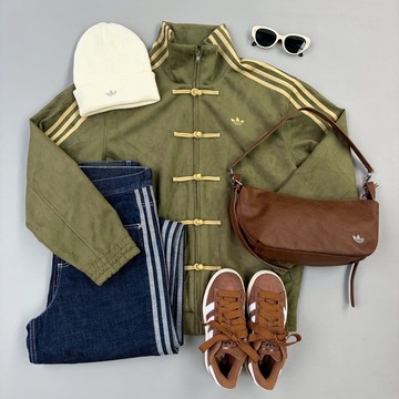 ADIDAS ORIGINALS CTT 3.1 SOFT 橄欖綠 新中式 唐裝 外套 長袖 夾克 愛迪達 KT3847