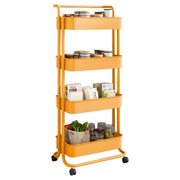 小麥購物 北歐風多層小推車置物 L1236  黃色  4層