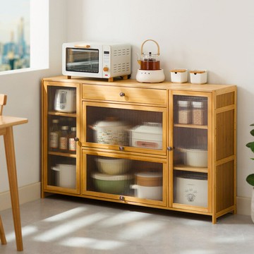 ??快速出貨?? 附發票 餐邊柜廚房柜子儲物柜置物柜家用備餐收納柜原木風客廳茶水柜碗柜