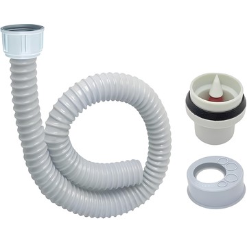 Abiang 錐形排水過濾器 + 水槽軟管 120公分 + 防臭蓋 套組  1組  灰色