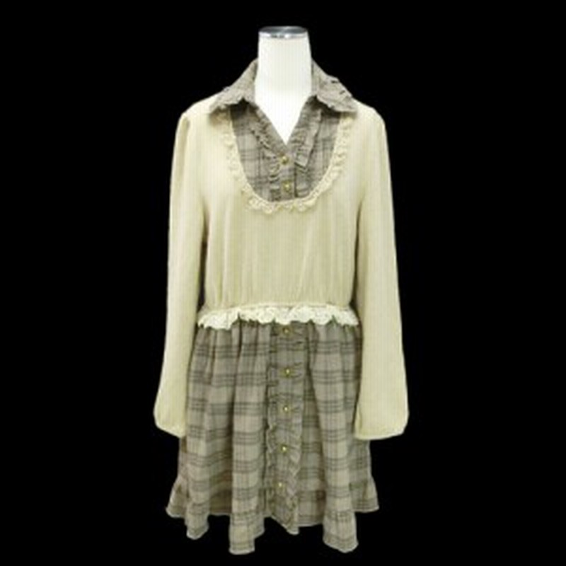 Axes Femme アクシーズファム M チェック切替 ワンピース 04 中古 通販 Lineポイント最大1 0 Get Lineショッピング