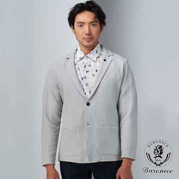 BARONECE 日系輕柔手感休閒獵裝_灰白(540223-05)