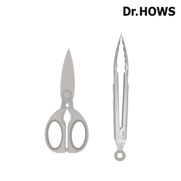 【韓國Dr.HOWS】DAILY 廚房不鏽鋼剪刀&料理夾_2入組