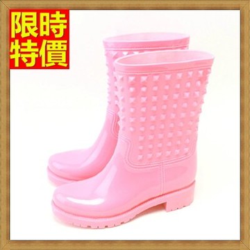 中筒雨靴子雨具-帥氣酷炫鉚釘糖果色女雨鞋子4色66ak12【獨家進口】【米蘭精品】