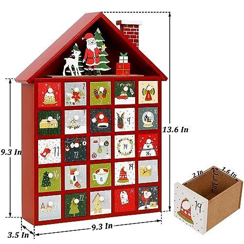 SAND MINE Wooden Advent Calendar with 25 Drawers, Countdown to Christmas, R
