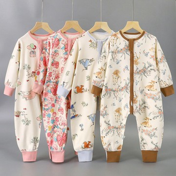 嬰幼兒純棉睡袋a類四季寶寶防踢被兒童分腿睡袋男女童連體衣批發鑫弘-萌寶童裝可開發票