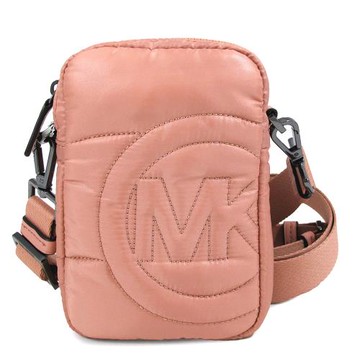 MICHAEL KORS 大圓標LOGO防潑水尼龍手機包(粉色)