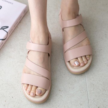 韓國 PINKELEPHANT - [輕彈麵包鞋]專利設計軟底休閒涼鞋(2.5cm)-粉